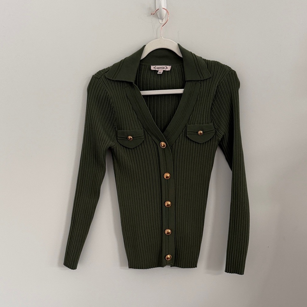 Nanette Lepore Olive Knit Sweater